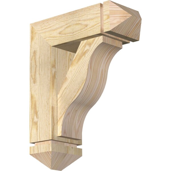 Ekena Millwork Funston Arts and Crafts Rough Sawn Bracket w/ Offset Brace, Douglas Fir, 6"W x 16"D x 20"H BKT0604X16X20FST03RDF - main